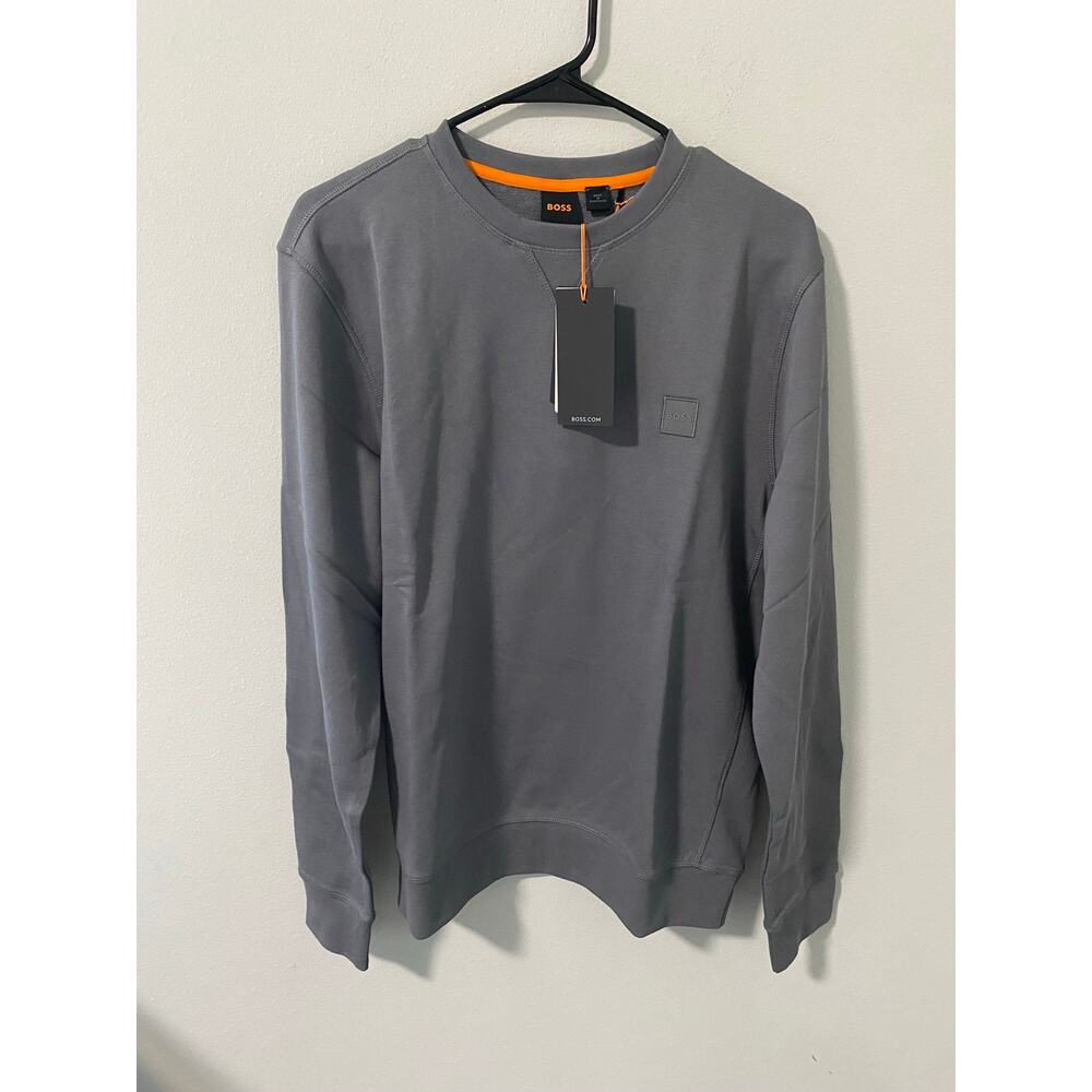 New BOSS We Start, French Terry 100% Cotton Pullover Sweater, Size Medium